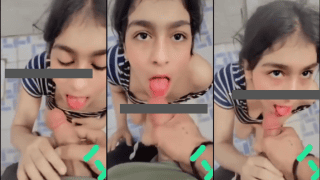 Sexy Pakistani Girl Gives Her Cousin Secret Blowjob In Bathroom Cums in Mouth