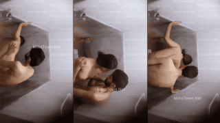 Pakistani Beauty Holds The Bathroom Wall While Her Cousin Splits Her From Behind – Secretly Recorded